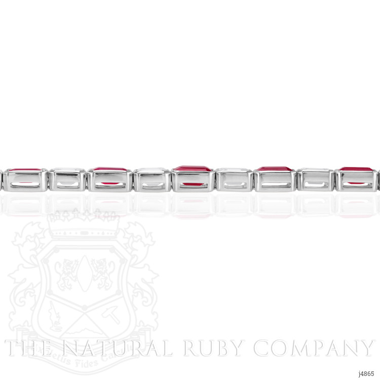 12.69 Ct.Tw. Ruby Natural Diamond Tennis/Line Bracelet, Platinum 950